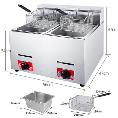 Edelstahl 201/304 Industrielle Gas-Tisch-Tiefbraten für die kommerzielle Gastronomie