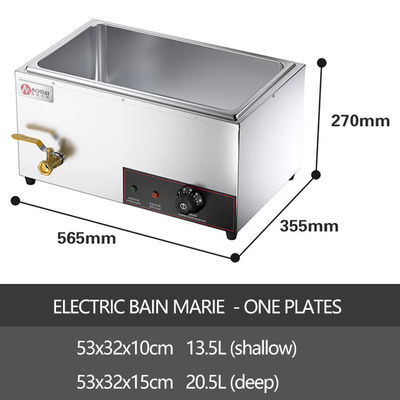 Elektro-Buffet für den Handel Warme Suppe Nahrung Warmer Silber Kapazität Optional Edelstahl