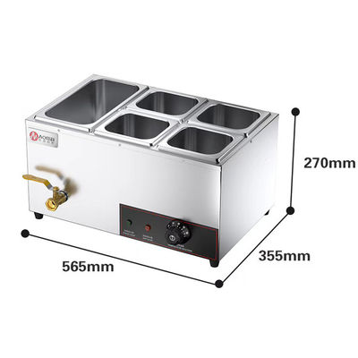 Elektro-Buffet für den Handel Warme Suppe Nahrung Warmer Silber Kapazität Optional Edelstahl