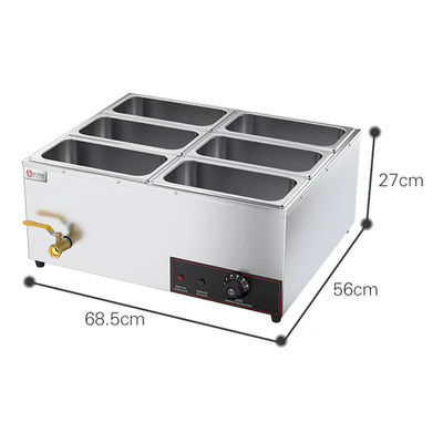 Elektro-Buffet für den Handel Warme Suppe Nahrung Warmer Silber Kapazität Optional Edelstahl
