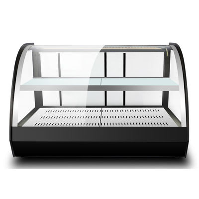 1200x530x580mm Schwarz gekrümmtes Glas Lebensmittel Anzeige Wärmer für heiße Lebensmittel Heizungsvitrine