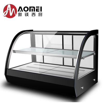 1200x530x580mm Schwarz gekrümmtes Glas Lebensmittel Anzeige Wärmer für heiße Lebensmittel Heizungsvitrine