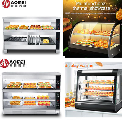 1200x530x580mm Schwarz gekrümmtes Glas Lebensmittel Anzeige Wärmer für heiße Lebensmittel Heizungsvitrine