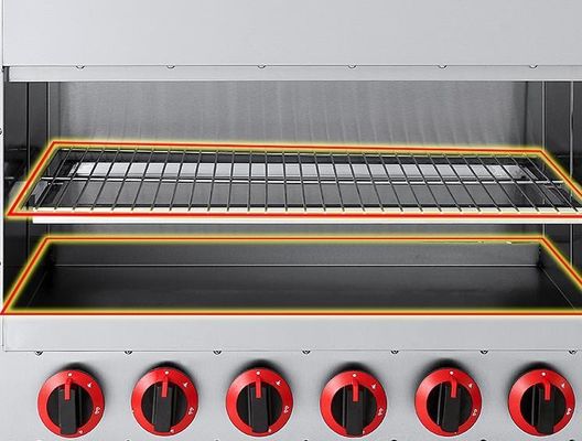 6 Brenner Gas Infrarot Salamander Grill Ofen Lift für die Lebensmittelindustrie
