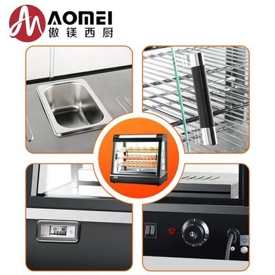 Nahrungsmittelwärmer mit LED-Licht 660x440x630mm Schwarze Kuchenvitrine und Konservierung