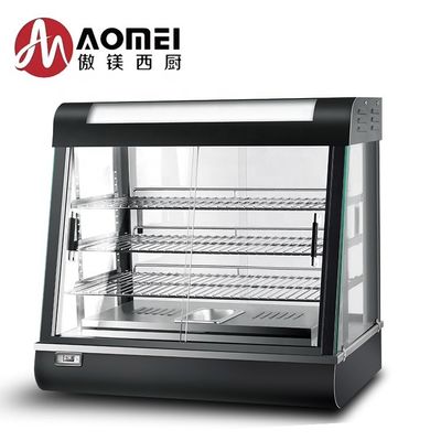 Nahrungsmittelwärmer mit LED-Licht 660x440x630mm Schwarze Kuchenvitrine und Konservierung