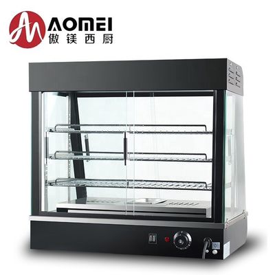 Nahrungsmittelwärmer mit LED-Licht 660x440x630mm Schwarze Kuchenvitrine und Konservierung