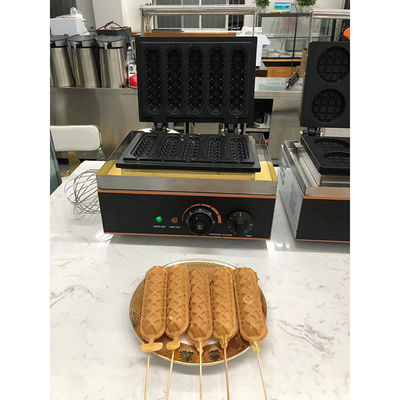 Backen Waffel Kuchen Brot Custom kommerzielle elektrische Mais Hot Dog Waffelmaschine mit 6 Stöcken 400x264x230mm