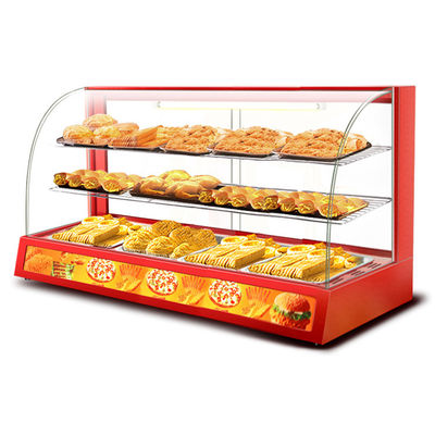 Professionelle elektrische Rotglas-Lebensmittelwärmer-Anzeige-Vitrine mit gehärtetem Glas