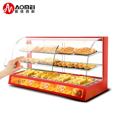 Professionelle elektrische Rotglas-Lebensmittelwärmer-Anzeige-Vitrine mit gehärtetem Glas