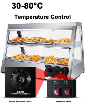 43 KG Edelstahl-Essensschirm-Wärmer Schaufenster 1,6KW Elektrischer Warmwasserwärmer
