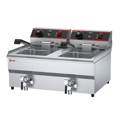 Doppeltank 13L 13L Elektrische Donut-Fryer Edelstahl-Tieftreibmaschine zum Braten von Lebensmitteln