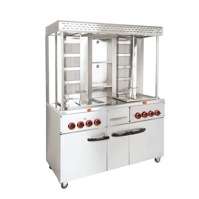 8 Brenner Gas Doner Maschine für den Nahen Osten Restaurant Edelstahl Shawarma Grill