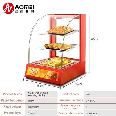 Kommerzielle Mini-Elektro-Lebensmittel Anzeige Warmer Schaufenster mit drei Schichten 380x460x600mm