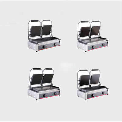 Hotel Küche Edelstahl Grill Tür Design Multi-Cooker Doppelseitig Kontakt Grill 220V