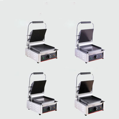 Außen 425*370*190MM Einzelkopf Edelstahl Profi Elektrische Kontakt Sandwichmacher Panini Grills