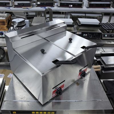 Edelstahl 2-Tank 2-Körbe LPG-Tiefbrater für gewerbliche Gasbraten 12L Kapazität