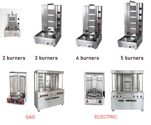 Gas-Typ LPG/NG Edelstahl Mittlerer Osten Bbq Grill Shawarma Herstellungsmaschine am Outlet