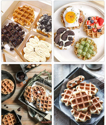 220V/50Hz Timer 0-10 Minuten Quadratische belgische Waffelmühle Elektrische Snack-Waffelmühle