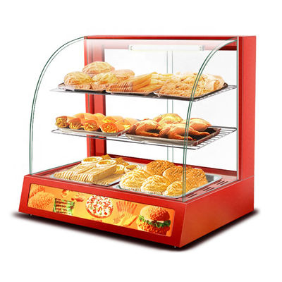 3 Schichten Rot Snack Food Warmer Schaufenster für kommerzielle Lebensmittelkonservierungslösung