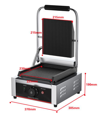 Elektrische Panini-Sandwichgrillmaschine mit Obergrillgröße 215*215mm