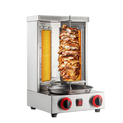 2-Brenner Gewerbliche Gasverwendet Rotation Mini Shawarma Doner Kebab Grill Maschine für LPG/NG