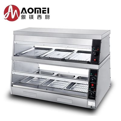 Gewerbliche Küche Frittiertes Huhn Essen Display Warmer 1220*760*850mm Heißes Essen Schaufenster