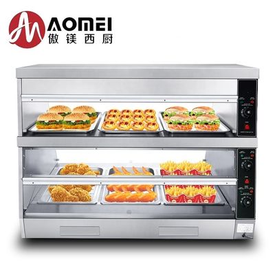 Gewerbliche Küche Frittiertes Huhn Essen Display Warmer 1220*760*850mm Heißes Essen Schaufenster