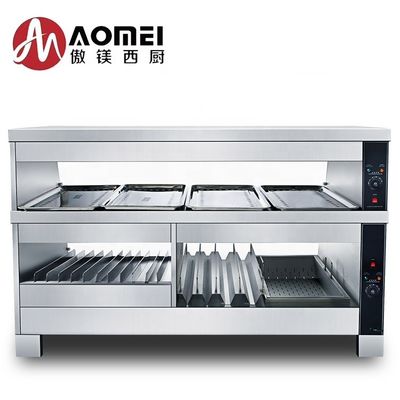 Restaurants Design Multifunktionales Lebensmittelwärmer-Displayzähler mit 30-85C Temperatur