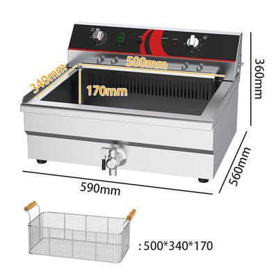 TEF-201 20l Edelstahl Elektrische Tischplatte Tiefbrenner Einzelbehälter für Restaurant