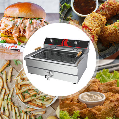 TEF-201 20l Edelstahl Elektrische Tischplatte Tiefbrenner Einzelbehälter für Restaurant