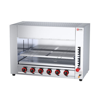 Küchengeräte Projekte Gasfleisch Broiler Infrarot Salamander Grill mit 6 Brennern