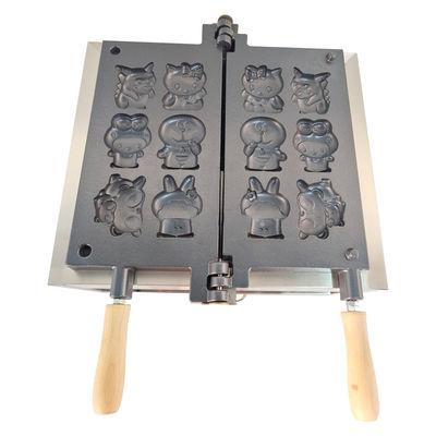 Gewerbliche Waffelmacher Karikaturform Elektrische Snackmaschine mit Temperaturbereich 0-300'C