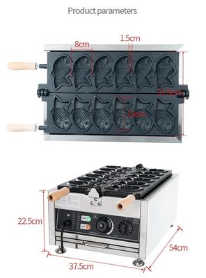 Koreanische Fischkuchen kommerzielle elektrische Taiyaki Waffelfabrik mit 18 kg Edelstahl