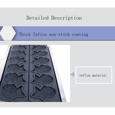 Maschine zum Herstellen von Taiyaki aus Edelstahl für Snackgeräte und Fischgröße 128x8x78mm