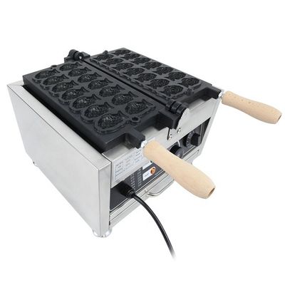 Elektrische Taiyaki-Maschine aus Edelstahl für Fisch-Snack-Ausrüstung 380x380x245mm
