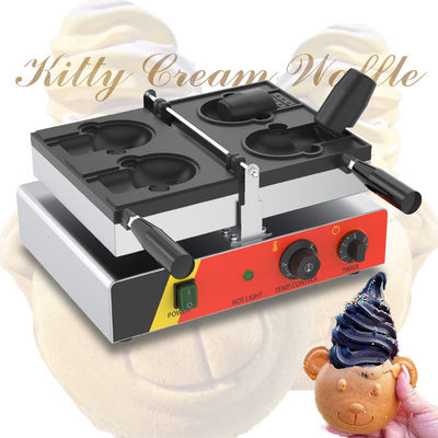 Einfache elektrische Taiyaki-Bärenwaffelmaschine mit 2 Stück jeder Form 11,25 KG