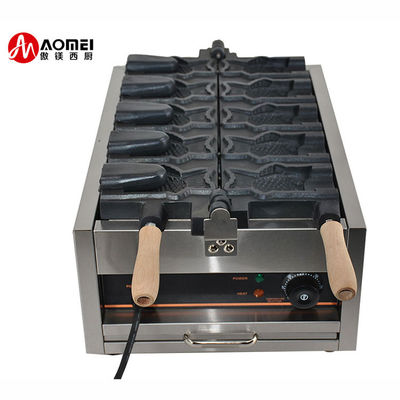 Multifunktionale Fisch Taiyaki Maschine machen Waffel und Fisch Form mit offenem Mund