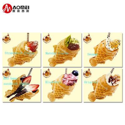 Multifunktionale Fisch Taiyaki Maschine machen Waffel und Fisch Form mit offenem Mund