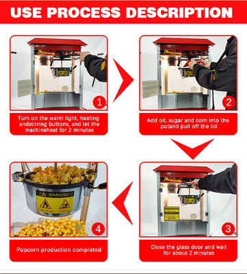 Bequeme Outdoor-Popcorn-Maschine mit Lebensmittelwärmer und privatem Schimmeldesign