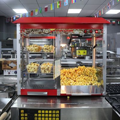 Bequeme Outdoor-Popcorn-Maschine mit Lebensmittelwärmer und privatem Schimmeldesign