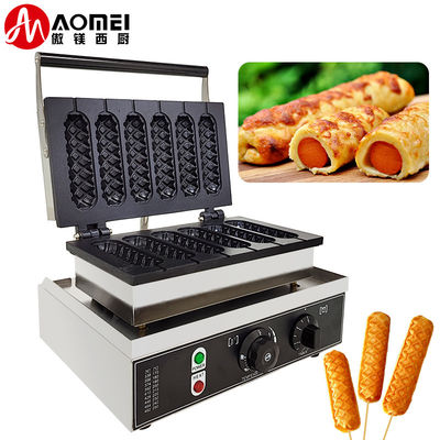 6 in 1 kommerzieller elektrischer Stock Waffeln Bäcker Küchenutensilien Snack Hot Dog Waffelmühle 7,5 kg