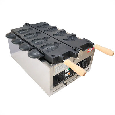Machen Sie perfekte Snacks mit unserem kommerziellen nicht klebrigen 4pcs Eis offenen Mund Fisch Waffelmacher