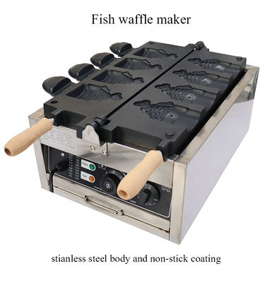 Machen Sie perfekte Snacks mit unserem kommerziellen nicht klebrigen 4pcs Eis offenen Mund Fisch Waffelmacher