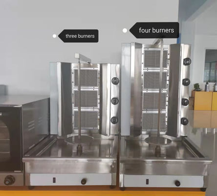 25 KG Gas 4-Brenner Elektrische Grill Kebab-Maschine / Donner-Maschine / Shawarma-Maschine GB-950