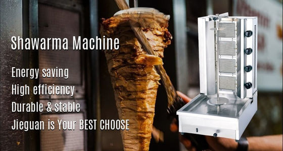 25 KG Gas 4-Brenner Elektrische Grill Kebab-Maschine / Donner-Maschine / Shawarma-Maschine GB-950