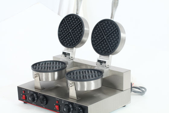 Kommerzieller elektrischer Waffelfabrikant mit Doppelkopf, mit klebfreier Beschichtung und Gewicht von 11 kg