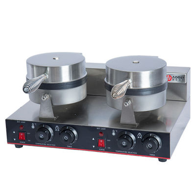 Temperaturgesteuerte Waffelfabrikation Maschine Doppelkopf Waffelfabrikation aus Edelstahl