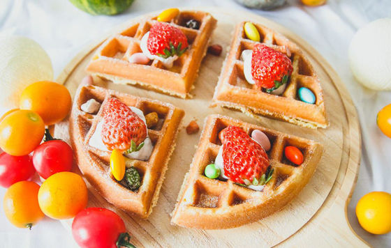 Temperaturgesteuerte Waffelfabrikation Maschine Doppelkopf Waffelfabrikation aus Edelstahl