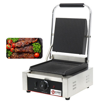Elektrische Kontakt Panini Grill Press Grill mit vollen Rillen und Anti-Schmelzen Griffe